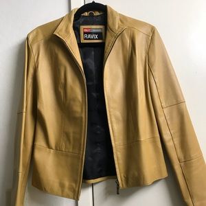 Genuine leather tan jacket